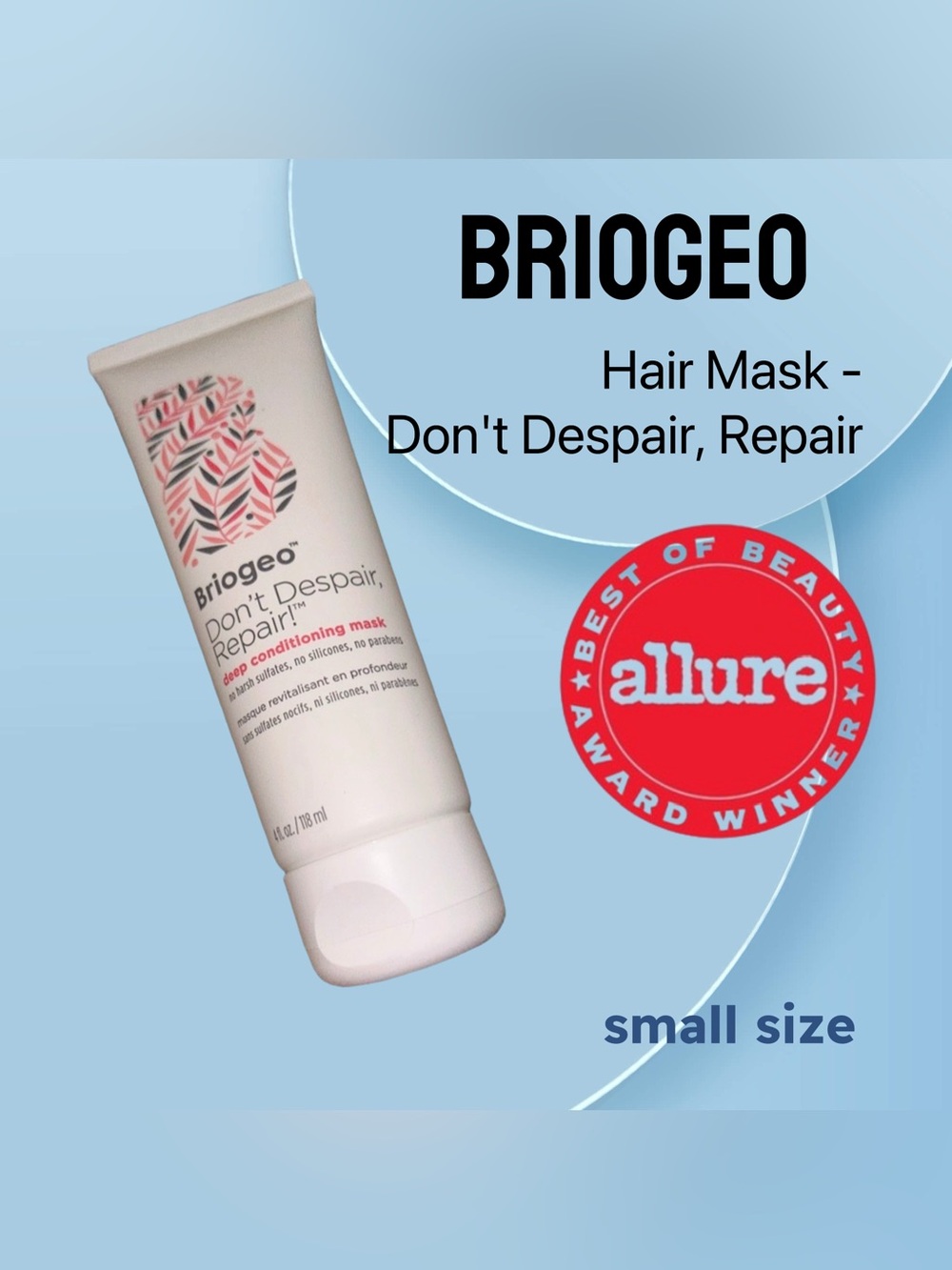 ⬇️🌟🇺🇸🆕NWOB BRIOGEO |SMALL| 15X Award Winner Hair mask - Don't Despair, Repair*